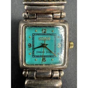 Ecclissi Turquoise Women's 22490 Sterling Silver Case Japan Quartz Wristwatch